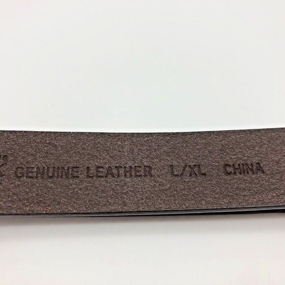 Coldwater Creek Slide Belt Womens Brown Size L/XL Leather Brass Western - Picture 7 of 7